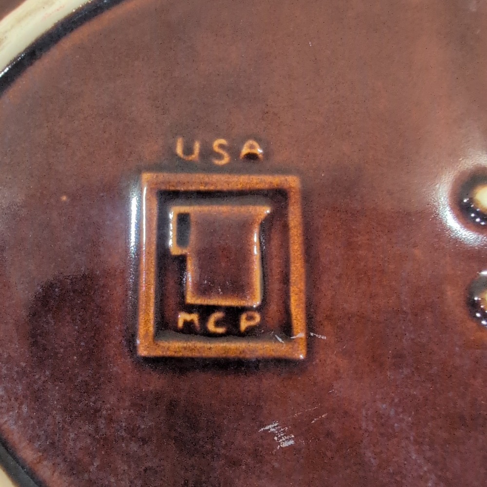 McCoy Pottery Brown Drip Glaze Tree of Life Oval Serving Platter USA MCP NA309 - Picture 6 of 6